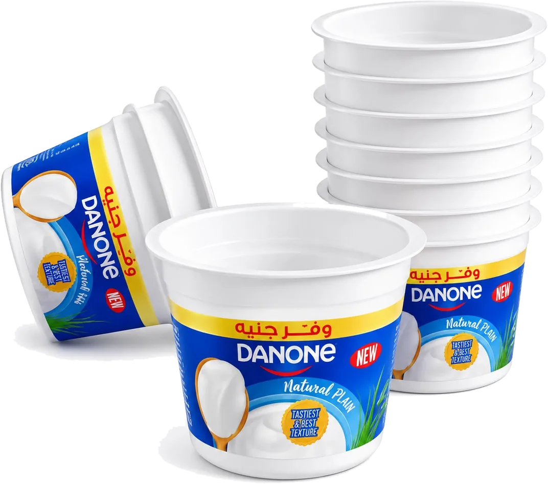 Pots Danone Natural Plain empilés